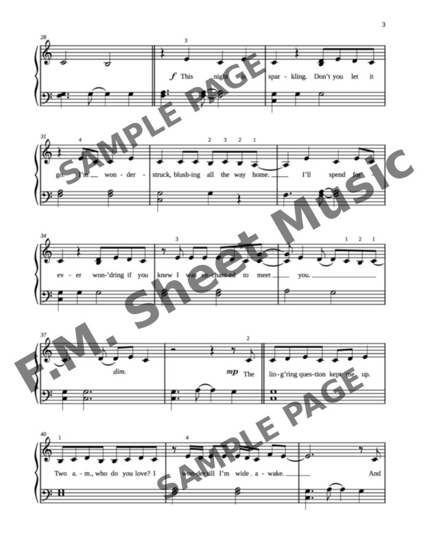 Enchanted (Easy Piano) By Taylor Swift F M Sheet Music Pop
